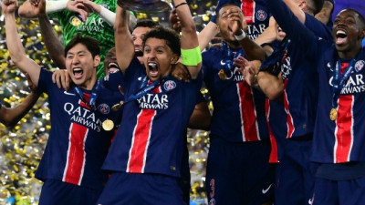 PSG, 인테르 상대로 5-0 대승...창단 첫 '챔스우승'..이강인, 박지성 이후 17년만에 빅이어 품었다…